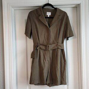 Nine West Army Green Short Romper